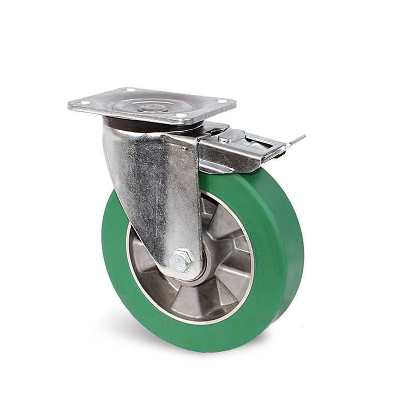 roulette-de-manutention-UP5RD125-212B Roulette à platine – 400 à 800 kg - à platine pivotante à double blocage, 50, 400, 125, 164, 55, 135x110, 11, à billes, 105x80