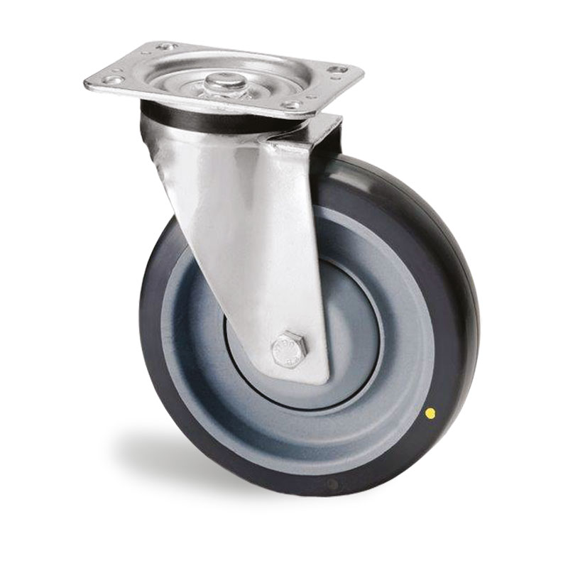 EP4BA080-271B-PF Roulette Conductrice à Platine - de 120 à 300kg - à platine pivotante, 125, 46, 55, 135x110, 105x80, 11, 250