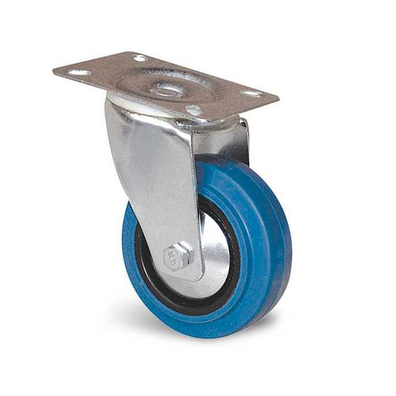 Roulette pivotante caoutchouc gris souple diamètre 150mm charge 125kg