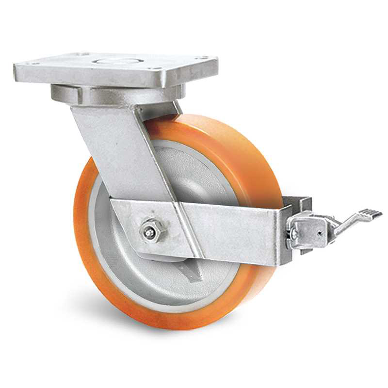 roulette-de-manutention-MP7BR200-23B Roulette à platine – 1000 à 2000 kg - à platine pivotante à simple blocage, 80, 1000, 150, 212, 53, 175x140, 14, à billes, 140x105