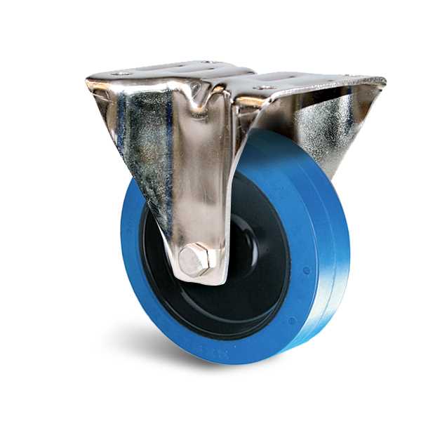 roulette-inox-KF41BA080-571RX Roulette caoutchouc à platine en tôle d'acier emboutie inoxydable 100 à 300 kg - à platine fixe, 48, 300, 200, 240, Roulette à platine acier, 135x110, 11, 105x80, à rouleaux