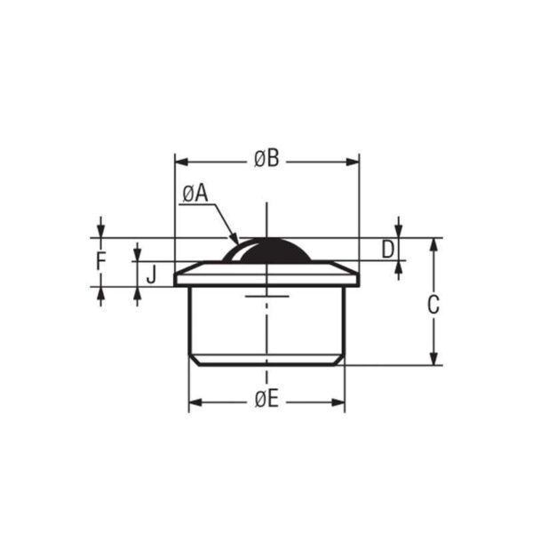 Billes à socle cylindrique épaulé – de 60 à 1500 kg