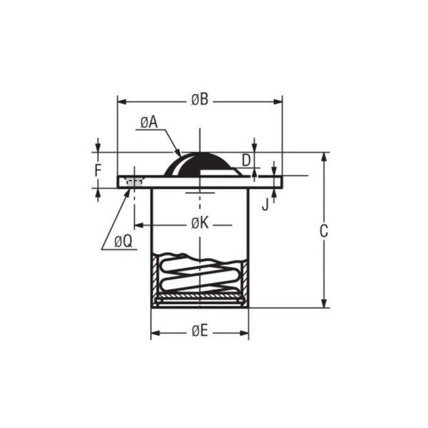 Billes à socle cylindrique à collerette – de 10 à 410 kg