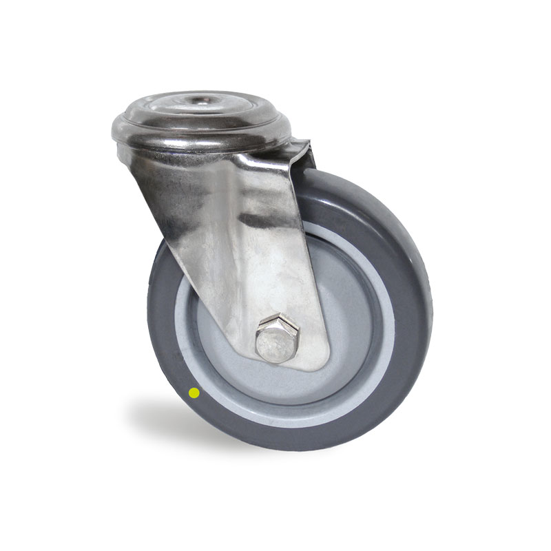 EP4OA080-271B-PF Roulette Conductrice à Trou central - de 120 à 300kg - à trou central pivotante, 125, 46, 55, 16, 250