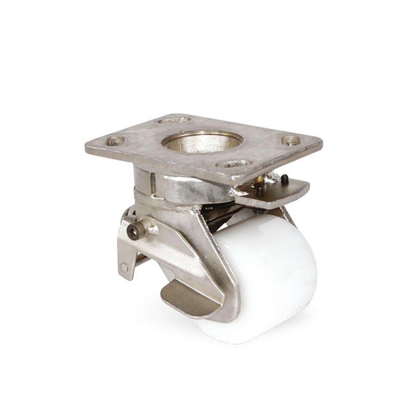 HF55LD085-77B-ok Roulette surbaissée - de 600 à 900 kg - à platine pivotante à simple blocage, polyamide 6 blanc Ernyl® non tachant, 43, 900