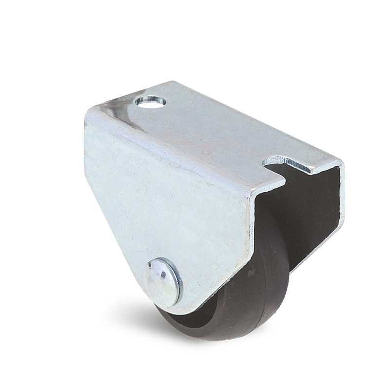 roulette-agencement-300073 Roulette à platine – Drill PL Poly Noir - à platine fixe, 14, 16, 30, 38, Roulette à platine acier, 38x19, 29.5, lisse