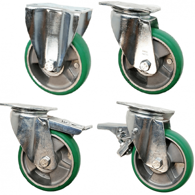 Roulette-polyuréthane-vert-250-a-350 kg-U4R-215B
